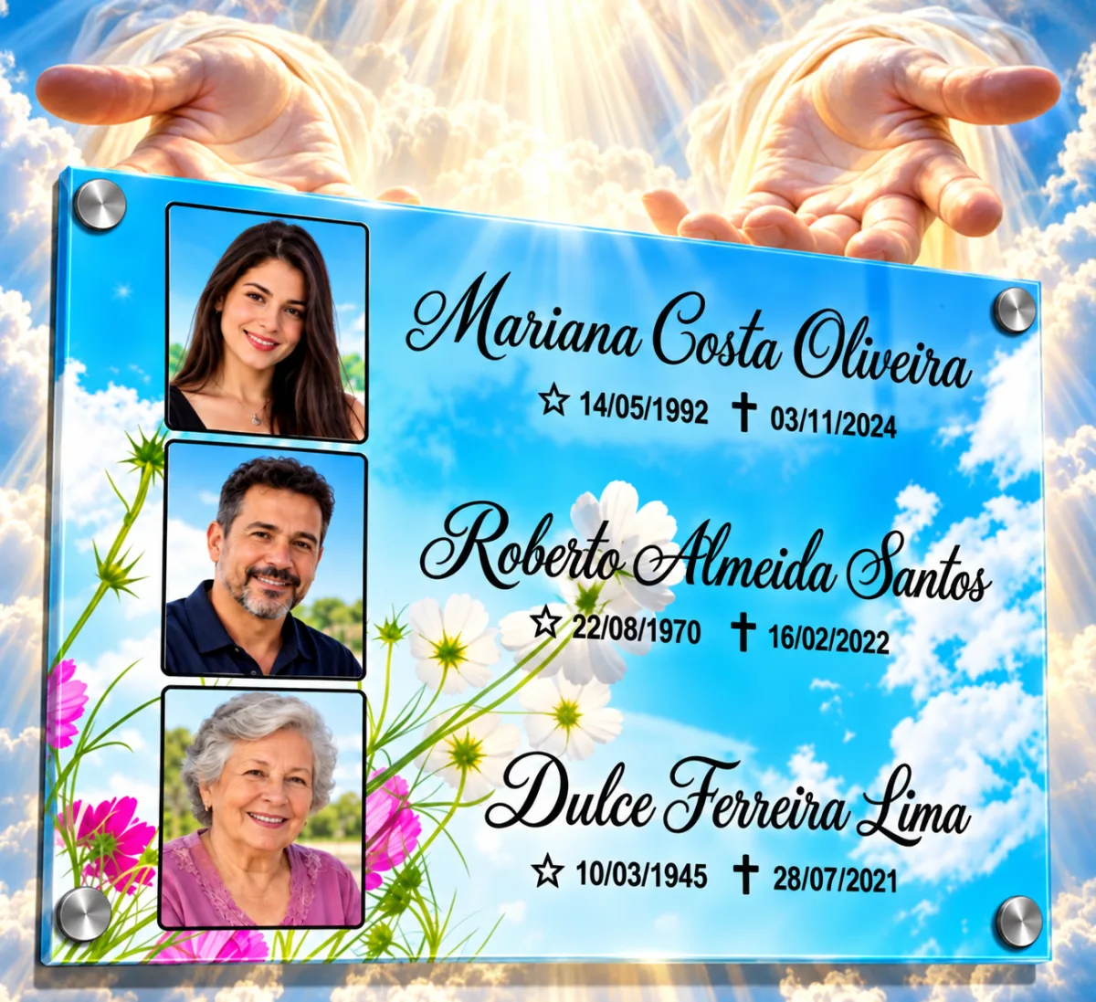 Placa pra tumulo vidro bem forte